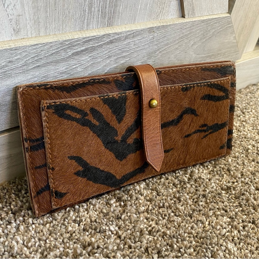 Madewell Faux Hair Animal Print Wallet Bifold Clutch